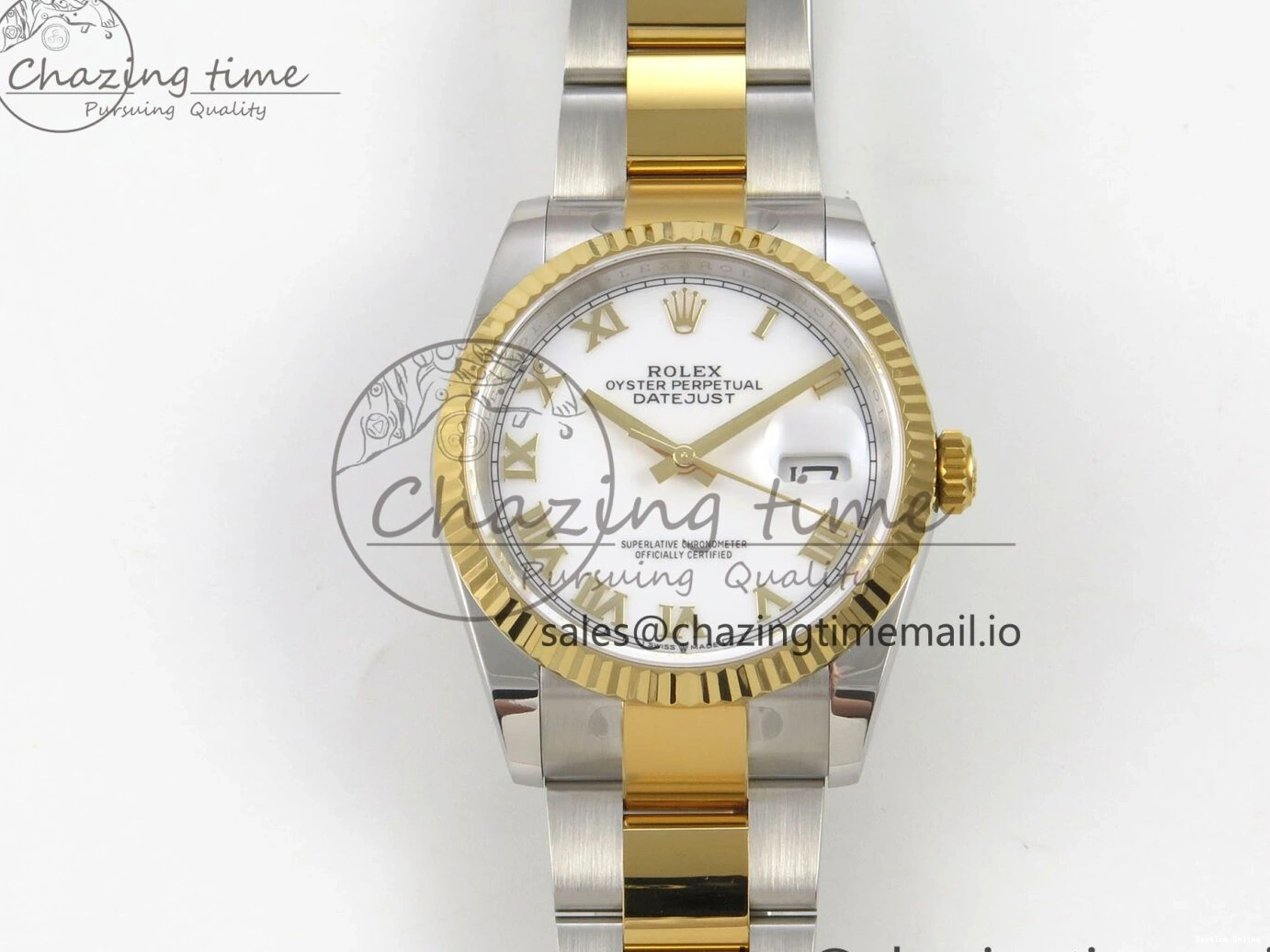 0101 TravelReady DateJust 36 SS YG ARF 1:1 Best Edition 904L Steel White Dial YG Roman on Oyster Bracelet SH 99